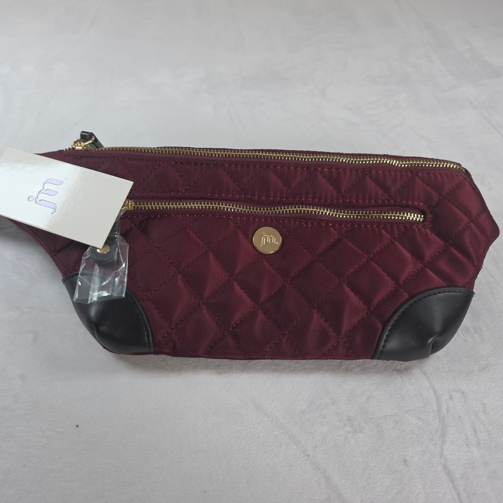 Jessica Moore Quilted Fanny Pack Berry Black JM-405-BRYBLK Belt Bag NEW